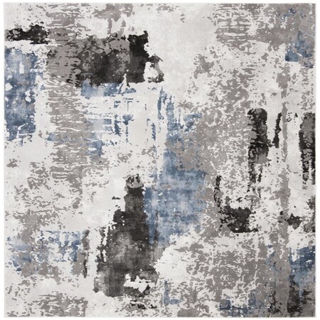 Safavieh 5 ft. 3 in. x 5 ft. 3 in. Craft Power Loomed Square Area Rug Grey & Blue CFT820F-5SQ